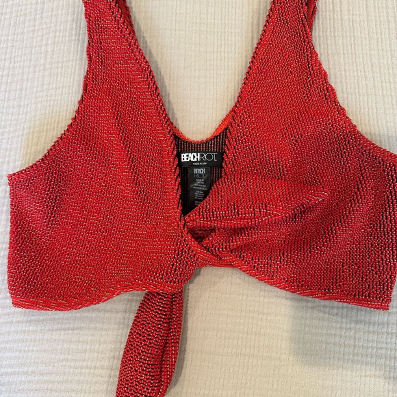 Beach Riot Ritzy Dallas Red Bikini Top - Picture 6 of 8